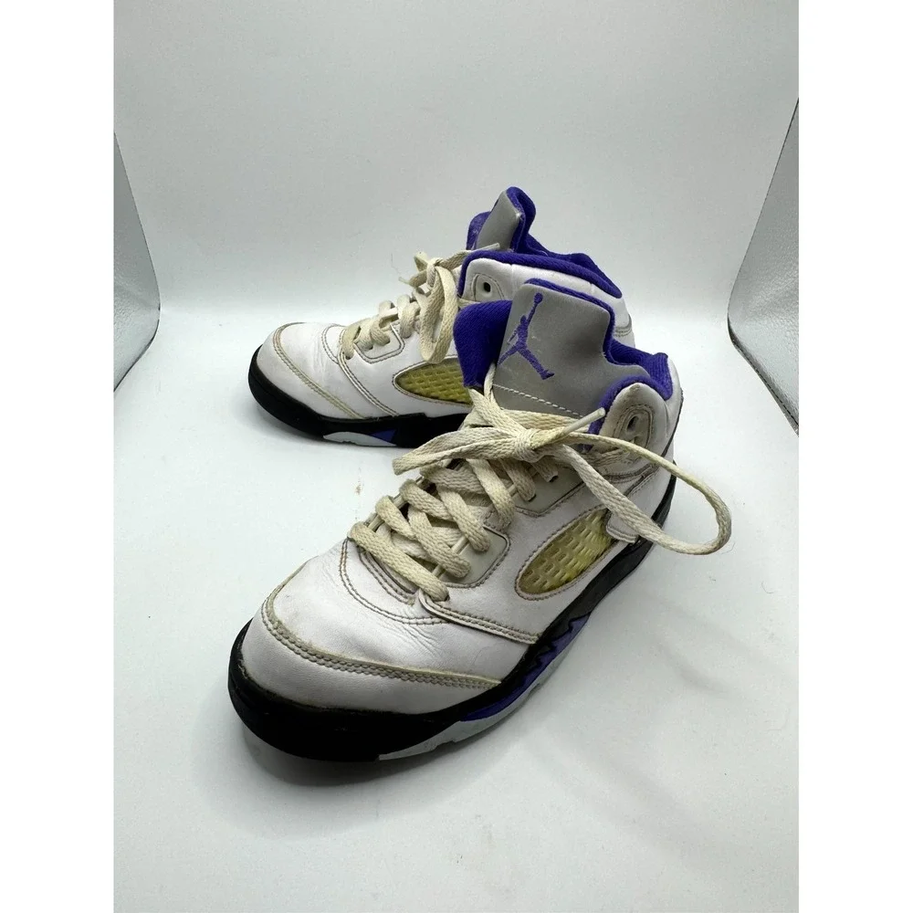 Air Jordan 5 Retro PS Concord 440889-141 Kids 13.5 Sneaker White Leather Shoes‎